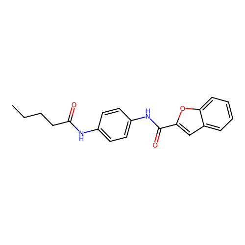 N-[4-(pentanoylamino)phenyl]-1-benzofuran-2-carboxamide structure