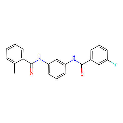 N-[3-[(3-fluorobenzoyl)amino]phenyl]-2-methylbenzamide structure