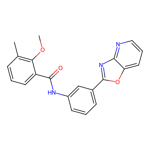 2-methoxy-3-methyl-N-[3-([1,3]oxazolo[4,5-b]pyridin-2-yl)phenyl]benzamide structure