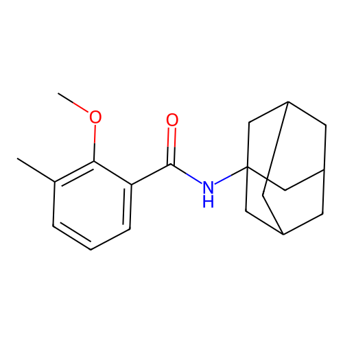 N-(1-adamantyl)-2-methoxy-3-methylbenzamide structure