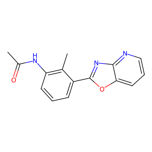 N-[2-methyl-3-([1,3]oxazolo[4,5-b]pyridin-2-yl)phenyl]acetamide structure