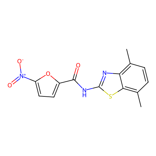 N-(4,7-dimethyl-1,3-benzothiazol-2-yl)-5-nitrofuran-2-carboxamide structure