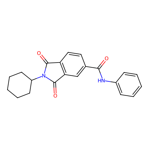2-cyclohexyl-1,3-dioxo-N-phenylisoindole-5-carboxamide structure