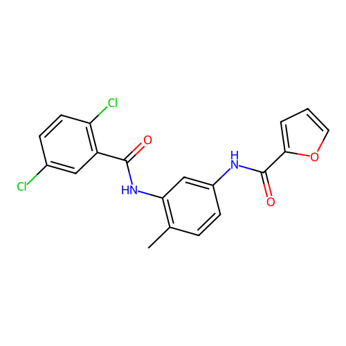 N-{3-[(2,5-dichlorobenzoyl)amino]-4-methylphenyl}-2-furamide structure