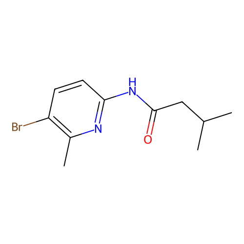 N-(5-bromo-6-methylpyridin-2-yl)-3-methylbutanamide structure