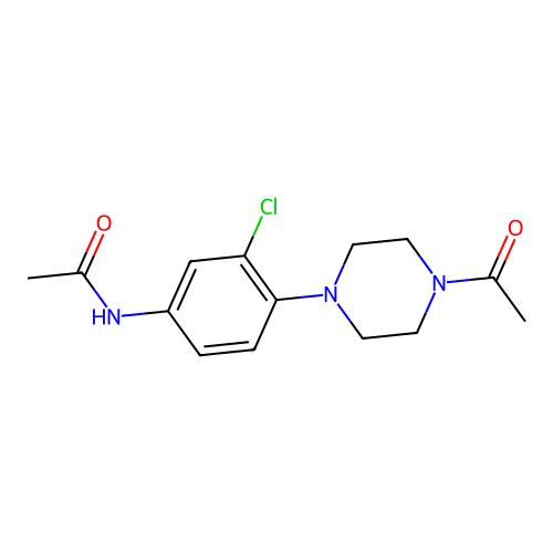 N-[4-(4-acetylpiperazin-1-yl)-3-chlorophenyl]acetamide structure