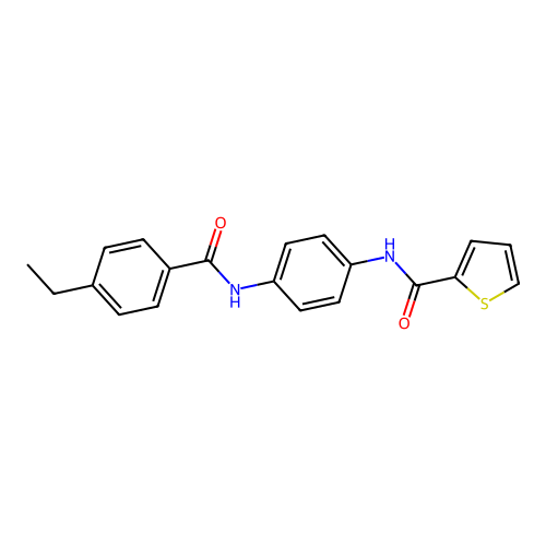 N-[4-[(4-ethylbenzoyl)amino]phenyl]thiophene-2-carboxamide structure