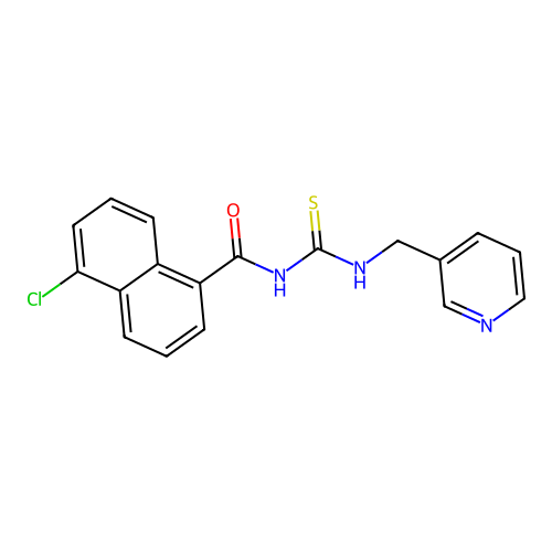 5-chloro-N-(pyridin-3-ylmethylcarbamothioyl)naphthalene-1-carboxamide structure