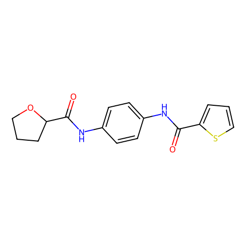 N-[4-(thiophene-2-carbonylamino)phenyl]oxolane-2-carboxamide structure