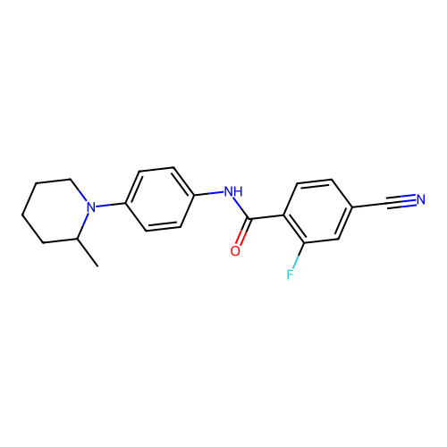 4-cyano-2-fluoro-N-[4-(2-methylpiperidin-1-yl)phenyl]benzamide structure