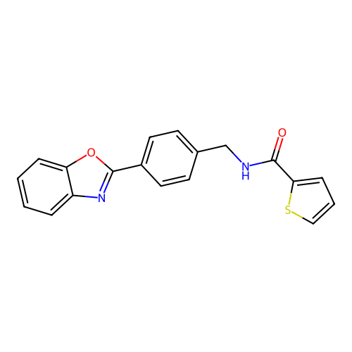 N-[4-(1,3-benzoxazol-2-yl)benzyl]thiophene-2-carboxamide structure