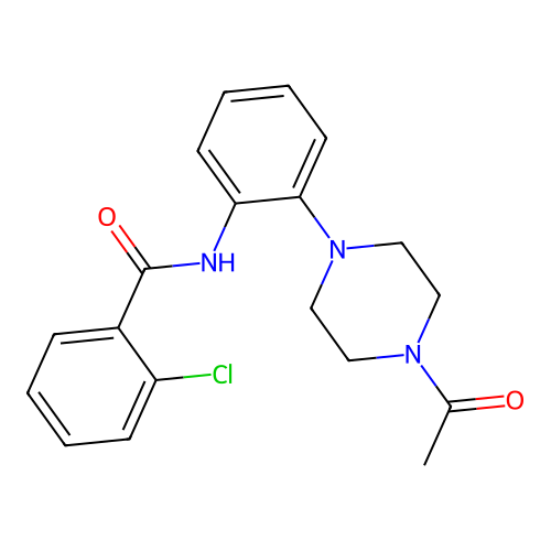 N-[2-(4-acetylpiperazin-1-yl)phenyl]-2-chlorobenzamide structure