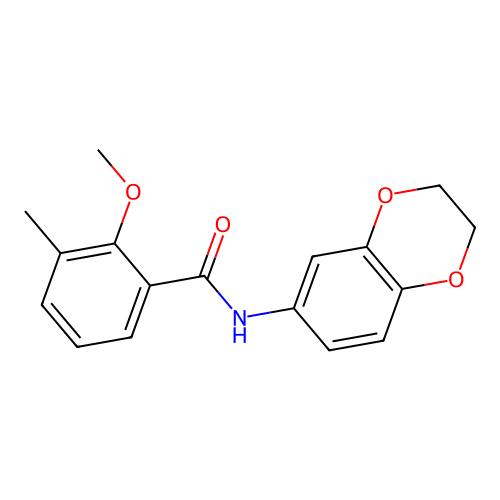 N-(2,3-dihydro-1,4-benzodioxin-6-yl)-2-methoxy-3-methylbenzamide structure
