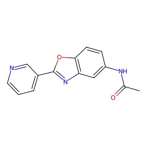 N-(2-pyridin-3-yl-1,3-benzoxazol-5-yl)acetamide structure