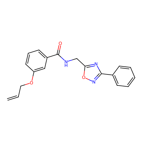 N-[(3-phenyl-1,2,4-oxadiazol-5-yl)methyl]-3-prop-2-enoxybenzamide structure