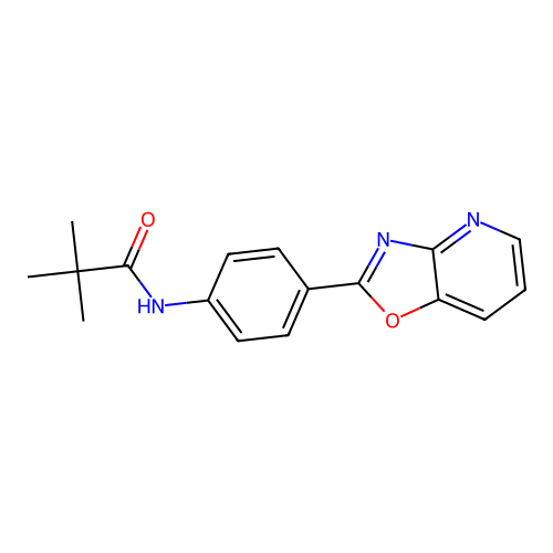 2,2-dimethyl-N-[4-([1,3]oxazolo[4,5-b]pyridin-2-yl)phenyl]propanamide structure