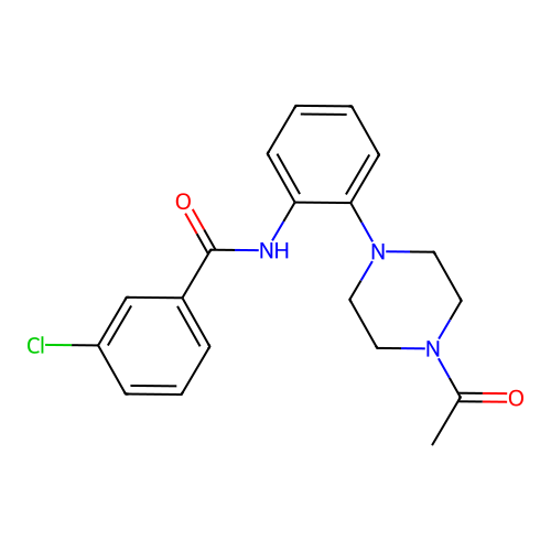 N-[2-(4-acetylpiperazin-1-yl)phenyl]-3-chlorobenzamide structure