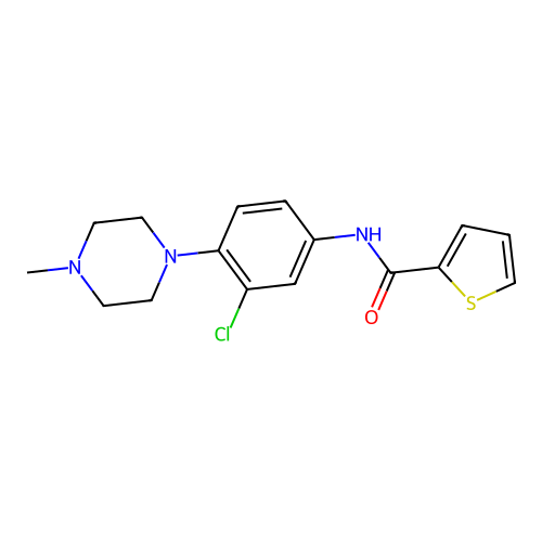 N-[3-chloro-4-(4-methylpiperazin-1-yl)phenyl]thiophene-2-carboxamide structure