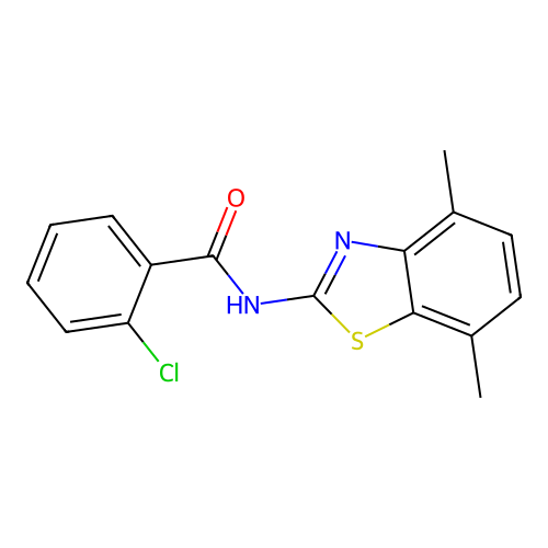 2-chloro-N-(4,7-dimethyl-1,3-benzothiazol-2-yl)benzamide structure
