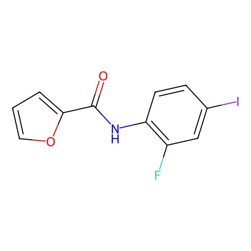 N-(2-fluoro-4-iodophenyl)furan-2-carboxamide structure
