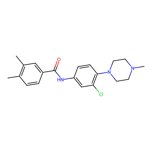 N-[3-chloro-4-(4-methylpiperazin-1-yl)phenyl]-3,4-dimethylbenzamide structure