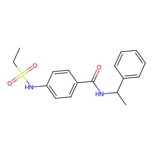 4-(ethylsulfonylamino)-N-(1-phenylethyl)benzamide structure