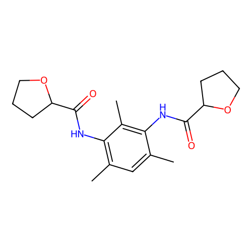 N-[2,4,6-trimethyl-3-(oxolane-2-carbonylamino)phenyl]oxolane-2-carboxamide structure