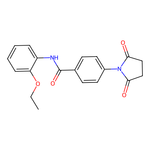 4-(2,5-dioxopyrrolidin-1-yl)-N-(2-ethoxyphenyl)benzamide structure