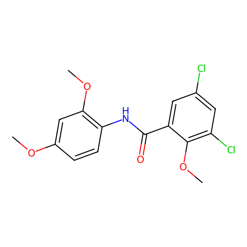 3,5-dichloro-N-(2,4-dimethoxyphenyl)-2-methoxybenzamide structure