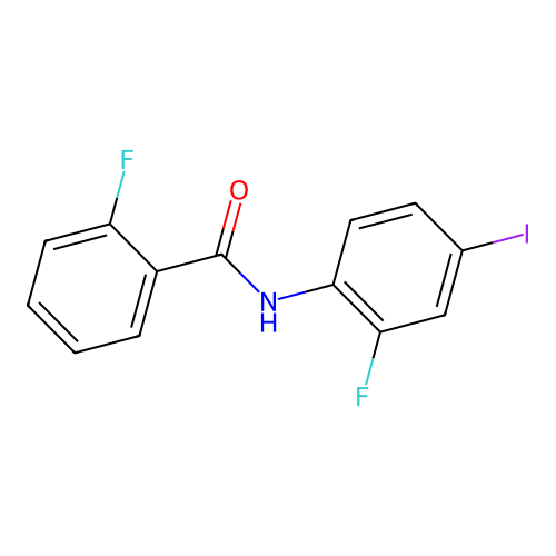 2-fluoro-N-(2-fluoro-4-iodophenyl)benzamide structure