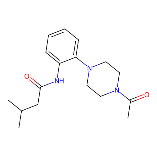 N-[2-(4-acetylpiperazin-1-yl)phenyl]-3-methylbutanamide structure