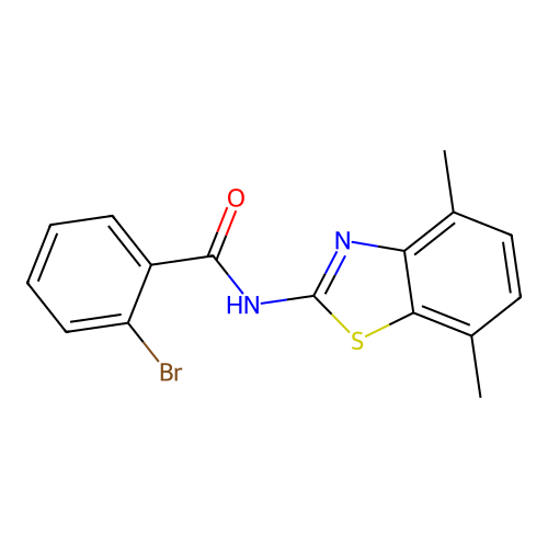 2-bromo-N-(4,7-dimethyl-1,3-benzothiazol-2-yl)benzamide structure