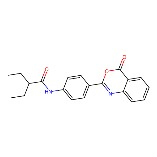 2-ethyl-N-[4-(4-oxo-4H-3,1-benzoxazin-2-yl)phenyl]butanamide structure