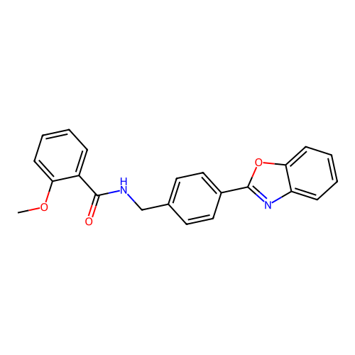 N-[[4-(1,3-benzoxazol-2-yl)phenyl]methyl]-2-methoxybenzamide structure