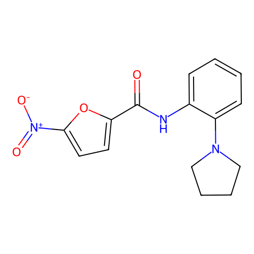 5-nitro-N-[2-(pyrrolidin-1-yl)phenyl]furan-2-carboxamide structure