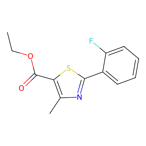 Ethyl 2-(2-fluorophenyl)-4-methyl-1,3-thiazole-5-carboxylate structure