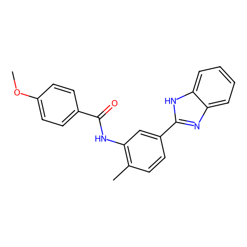 N-[5-(1H-benzimidazol-2-yl)-2-methylphenyl]-4-methoxybenzamide structure