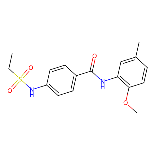 4-(ethylsulfonylamino)-N-(2-methoxy-5-methylphenyl)benzamide structure