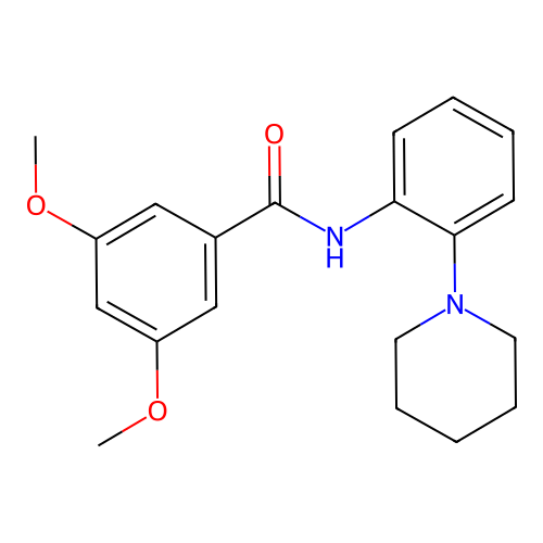 3,5-dimethoxy-N-(2-piperidin-1-ylphenyl)benzamide structure