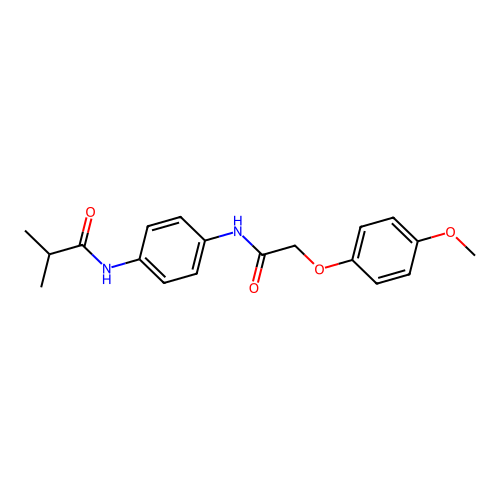 N-(4-{[(4-methoxyphenoxy)acetyl]amino}phenyl)-2-methylpropanamide structure