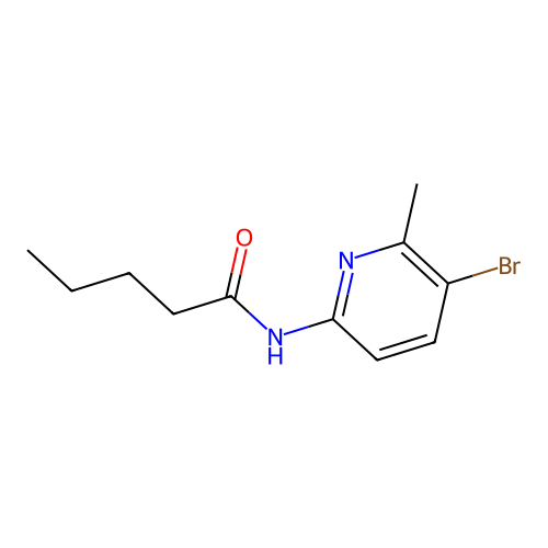N-(5-bromo-6-methylpyridin-2-yl)pentanamide structure