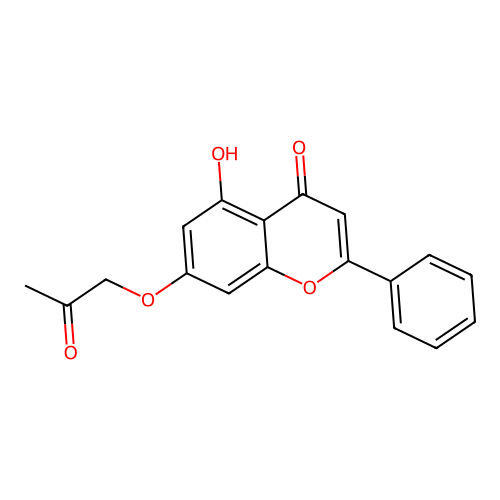 5-hydroxy-7-(2-oxopropoxy)-2-phenyl-4H-chromen-4-one structure