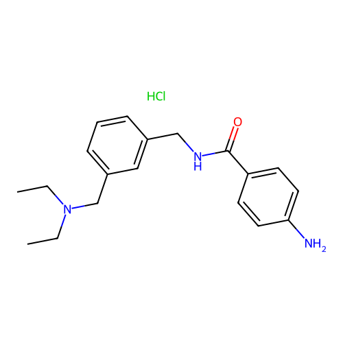 Benzamide, p-amino-N-(m-((diethylamino)methyl)benzyl)-, hydrochloride structure