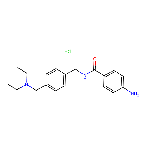 Benzamide, p-amino-N-(p-((diethylamino)methyl)benzyl)-, hydrochloride structure