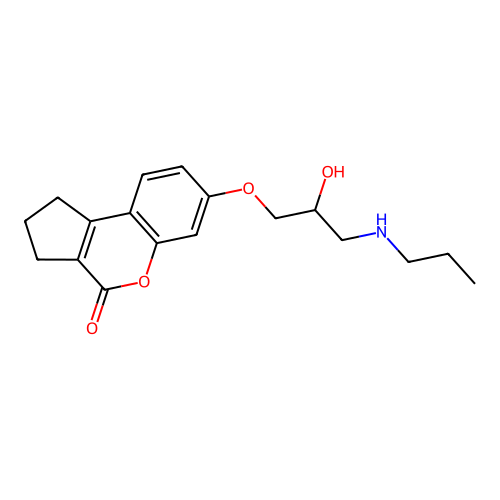 7-[2-Hydroxy-3-(propylamino)propoxy]-2,3-dihydrocyclopenta[c]chromen-4(1H)-one structure