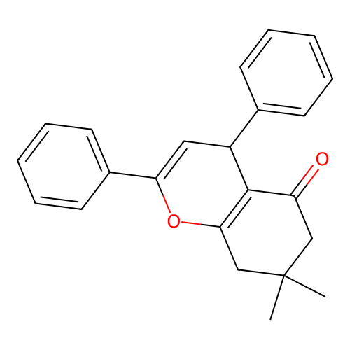 5H-1-Benzopyran-5-one, 4,6,7,8-tetrahydro-7,7-dimethyl-2,4-diphenyl- structure