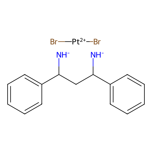 (3-Azanidyl-1,3-diphenylpropyl)azanide;dibromoplatinum(2+) structure