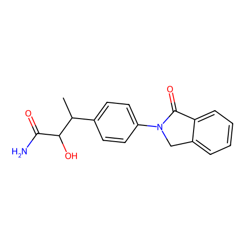 2-hydroxy-3-[4-(3-oxo-1H-isoindol-2-yl)phenyl]butanamide structure