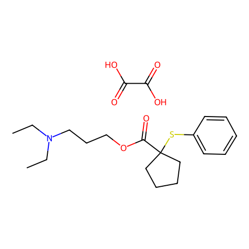 1-(Phenylthio)cyclopentanecarboxylic acid 3-(diethylamino)propyl ester oxalate structure