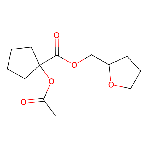 Oxolan-2-ylmethyl 1-acetyloxycyclopentane-1-carboxylate structure